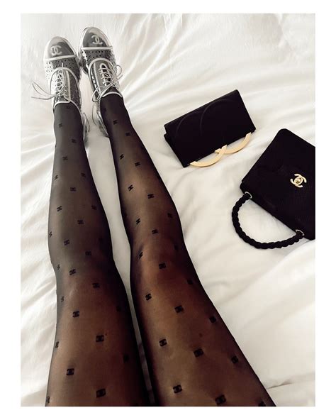 chanel tighs|chanel tights with logo.